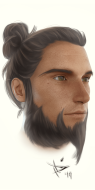 Painting Hairstyles - Man Bun & Beard (Short Version)